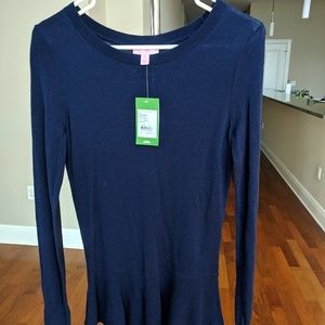 Lilly Pulitzer NWT Navy Aurora Sweater top Size M